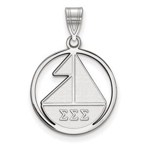 Sterling Silver Sigma Sigma Sigma Medium Circle Pendant